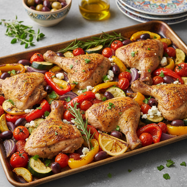 Mediterranean Bliss Sheet Pan Chicken Feast recipe