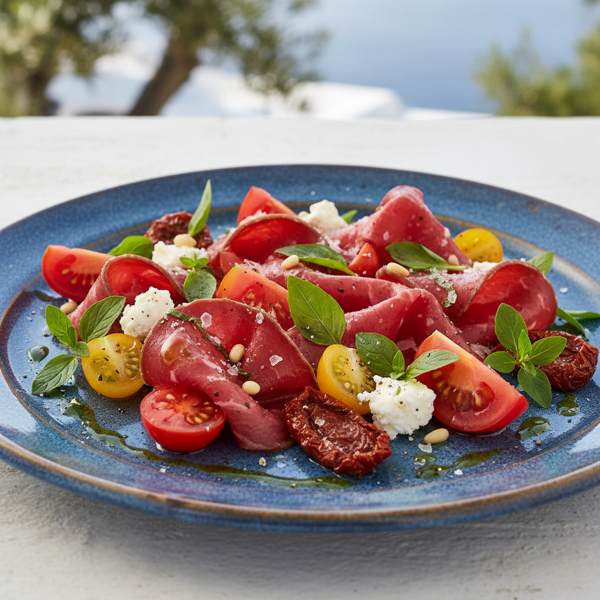 Mediterranean Bresaola and Tomato Delight recipe