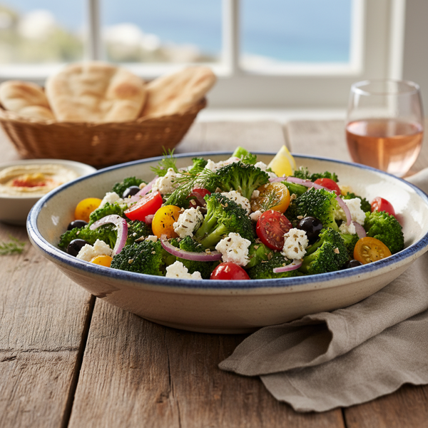 Mediterranean Broccoli Feta Salad recipe