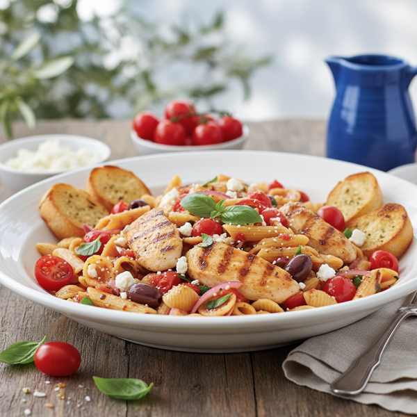 Mediterranean Chicken Bruschetta Pasta recipe