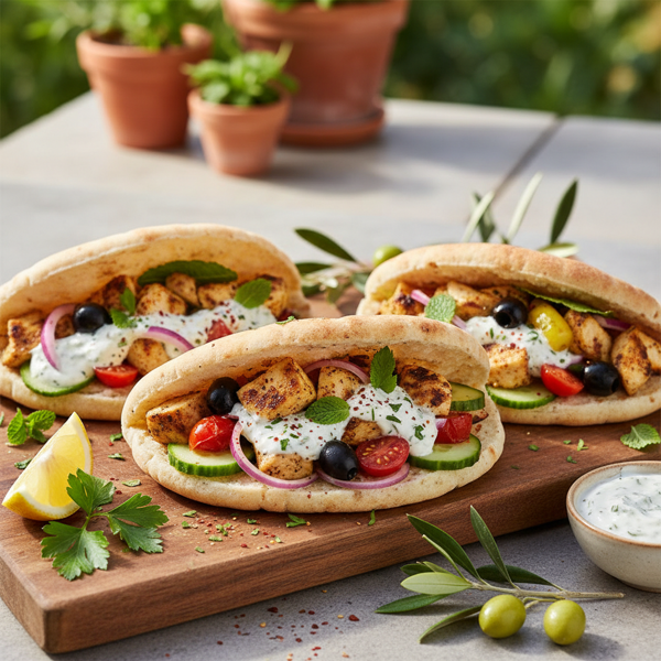 Mediterranean Chicken Delight Pita Pockets recipe