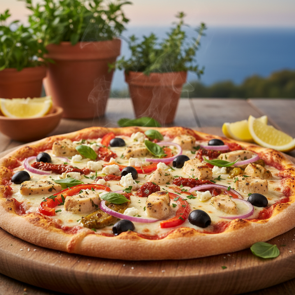 Mediterranean Chicken Feast Pizza recipe