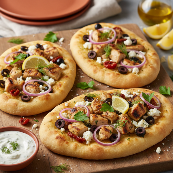 Mediterranean Chicken Flatbreads recipe