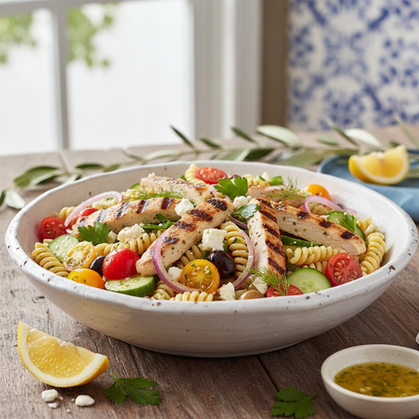 Mediterranean Chicken Pasta Salad recipe