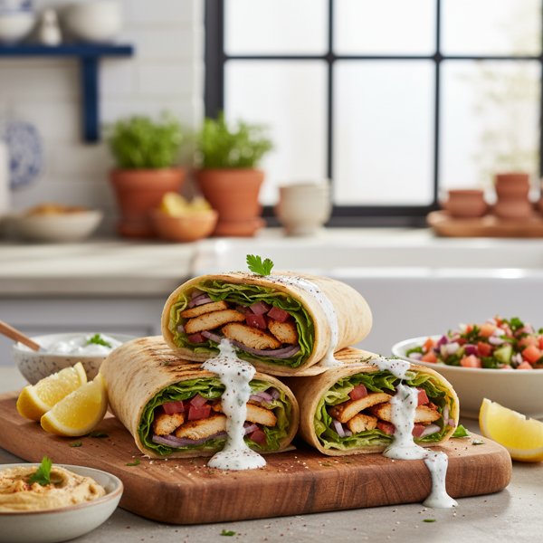 Mediterranean Chicken Shawarma Wraps recipe