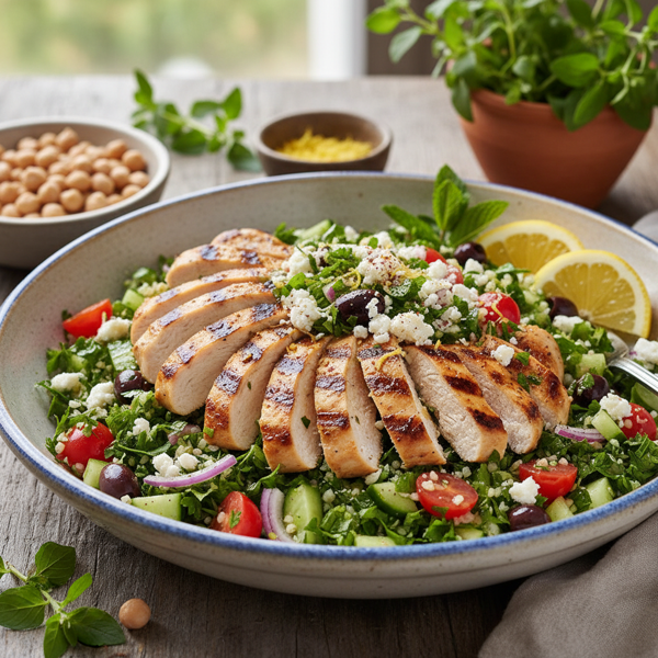 Mediterranean Chicken & Herb Tabbouleh Salad recipe