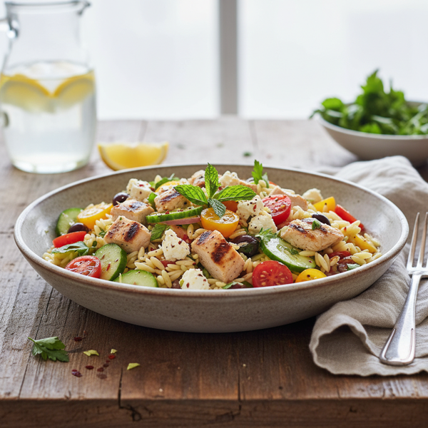 Mediterranean Chicken and Orzo Salad recipe