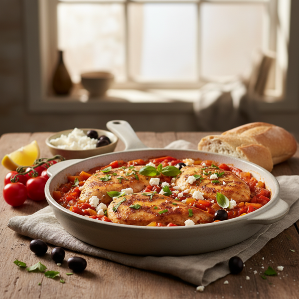 Mediterranean Chicken in Tomato-Feta Sauce recipe