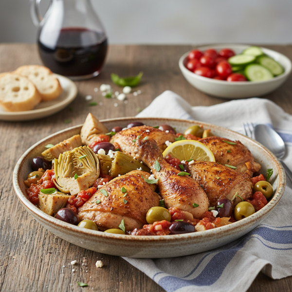 Mediterranean Chicken with Artichokes and Olives recipe