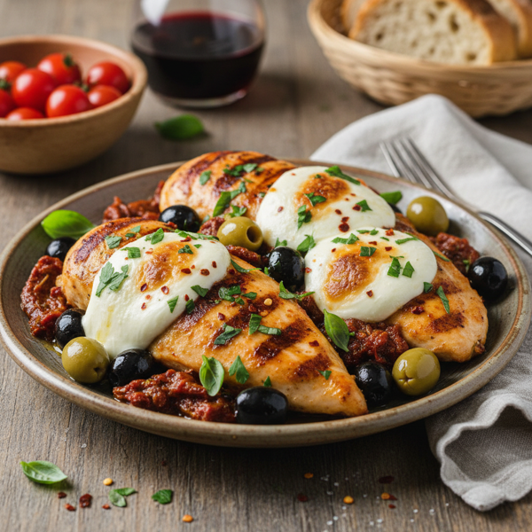 Mediterranean Chicken with Olives and Mozzarella recipe