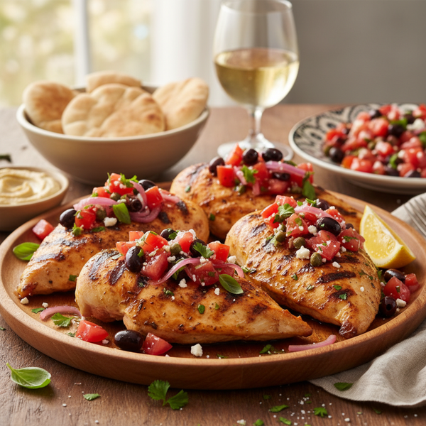Mediterranean Chicken with Tomato-Olive Salsa recipe