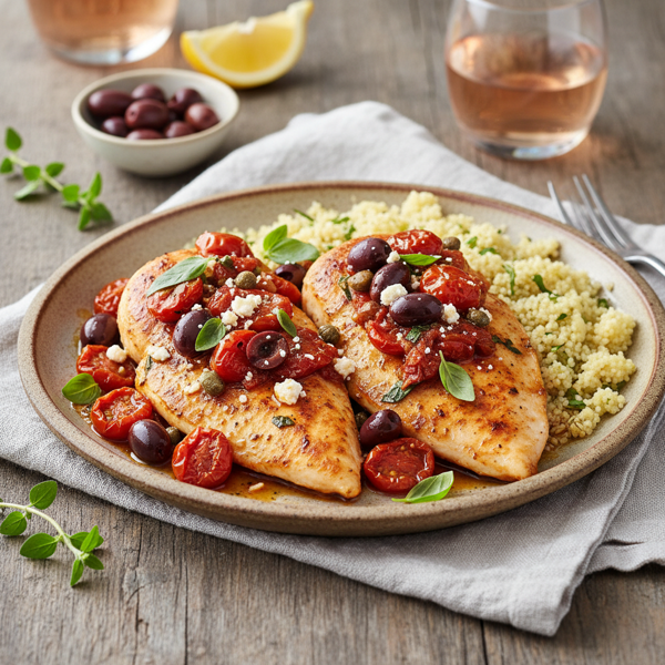Mediterranean Chicken with Tomato-Olive Sauce recipe