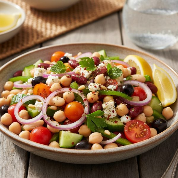 Mediterranean Chickpea Bean Salad recipe
