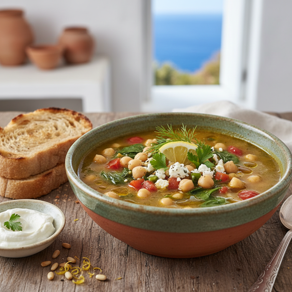 Mediterranean Chickpea Spinach Soup recipe