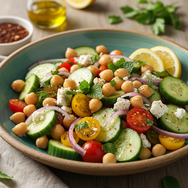 Mediterranean Chickpea & Cucumber Salad recipe