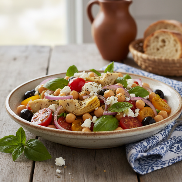 Mediterranean Chickpea and Artichoke Salad recipe