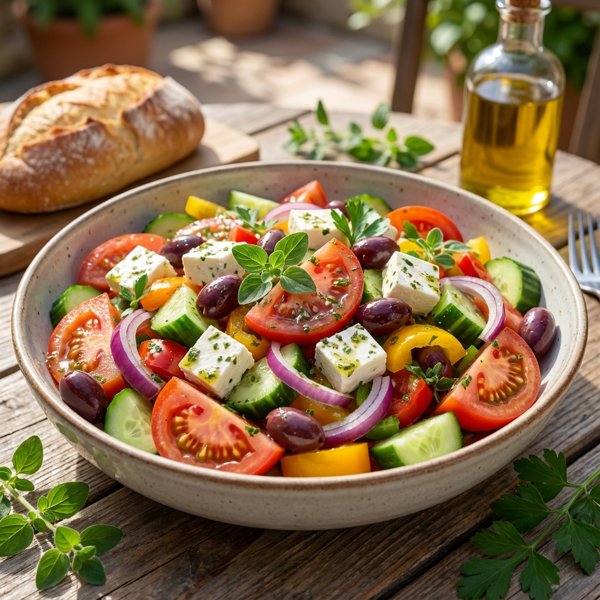Mediterranean Chunky Salad Delight recipe
