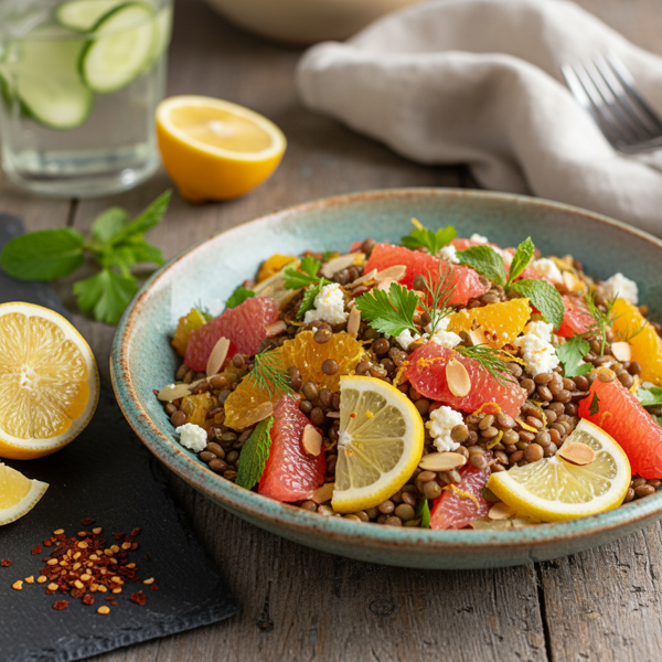 Mediterranean Citrus Lentil Salad recipe