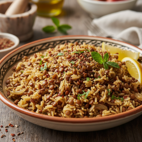 Mediterranean Cumin-Infused Rice and Lentil Delight recipe
