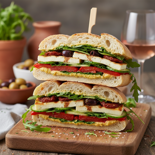 Mediterranean Delight Ciabatta Sandwich recipe
