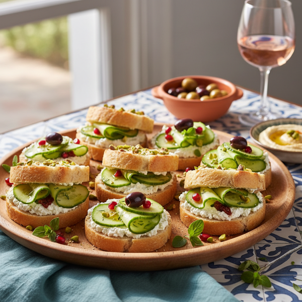 Mediterranean Delight Cucumber Sandwiches recipe