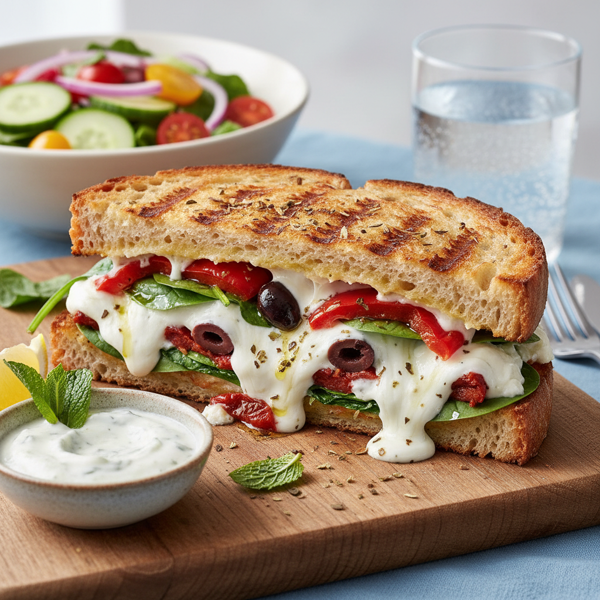 Mediterranean Delight Grilled Cheese Sandwich recipe