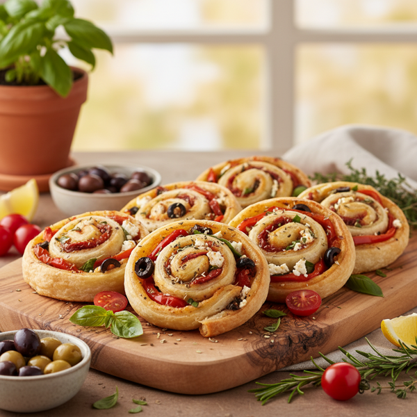 Mediterranean Delight Pinwheel Rolls recipe