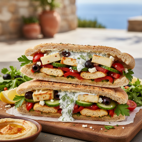 Mediterranean Delight Pita Sandwich recipe