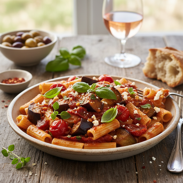 Mediterranean Eggplant and Tomato Pasta Sauce recipe