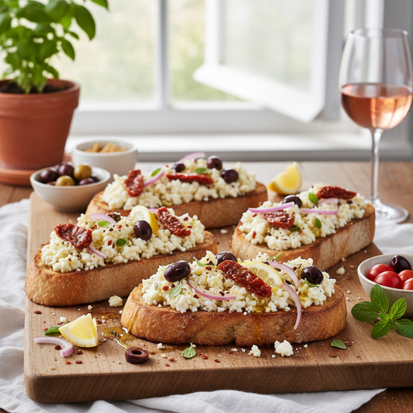 Mediterranean Feta Delight Toasts recipe