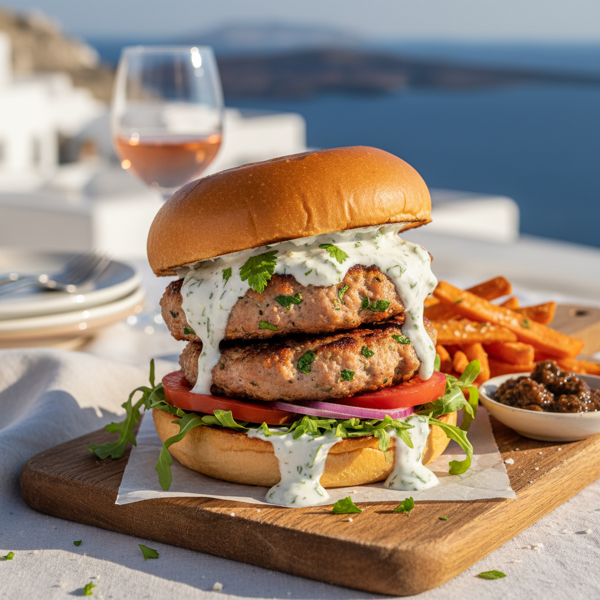 Mediterranean Feta Turkey Burgers recipe