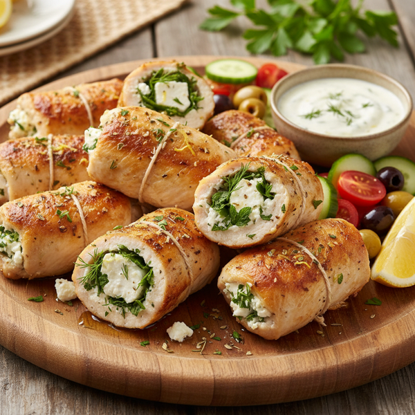 Mediterranean Feta and Herb Chicken Rolls recipe