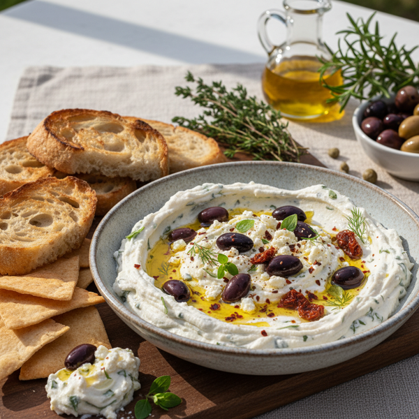 Mediterranean Feta and Olive Creamy Spread recipe