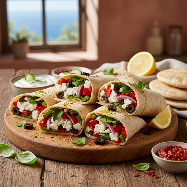 Mediterranean Feta and Pepper Wraps recipe
