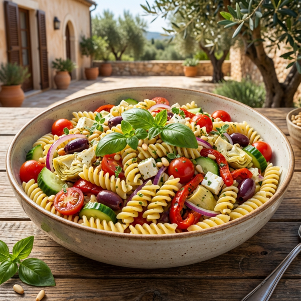Mediterranean Fusilli Pasta Salad recipe