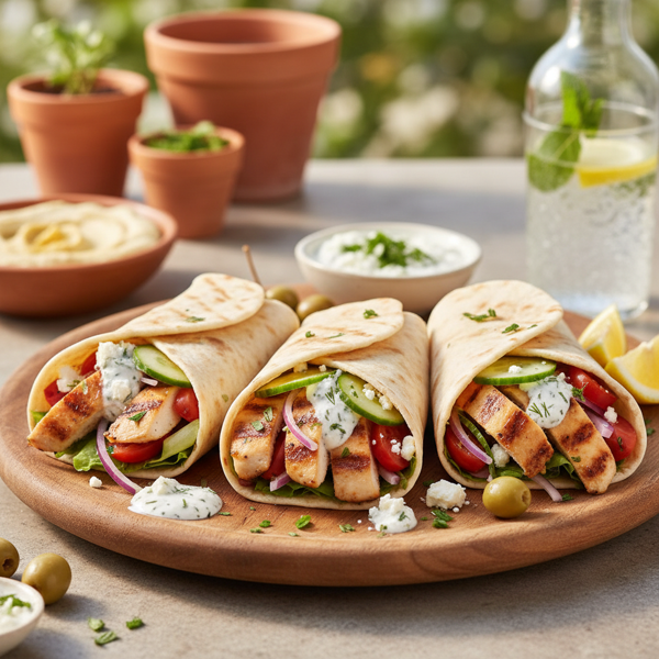 Mediterranean Grilled Chicken Wraps recipe