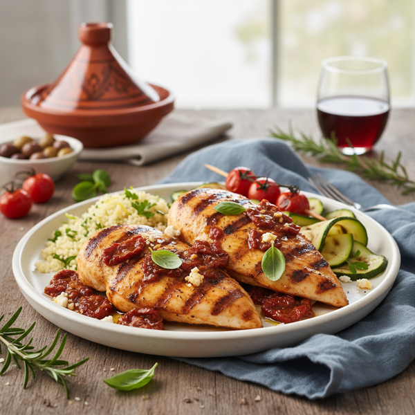 Mediterranean Grilled Chicken with Sun-Dried Tomato Sauce recipe