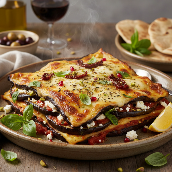 Mediterranean Grilled Eggplant Lasagna recipe