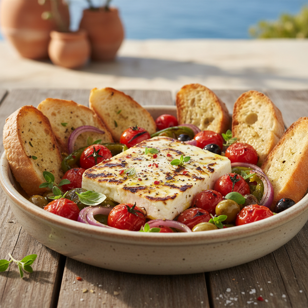 Mediterranean Grilled Feta and Tomato Delight recipe