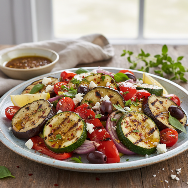 Mediterranean Grilled Vegetable Salad with Oregano Vinaigrette recipe