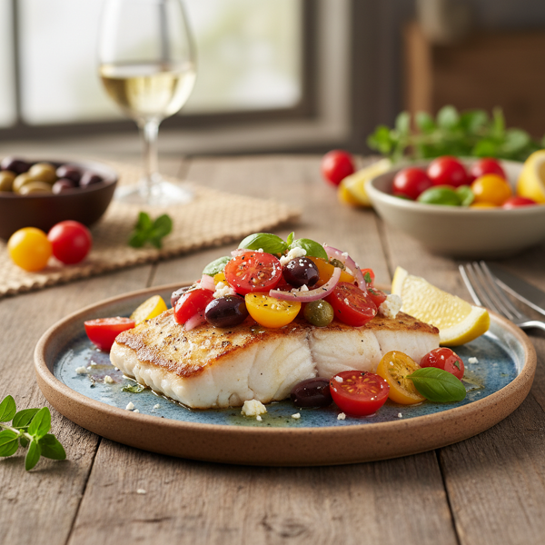 Mediterranean Grouper with Zesty Tomato-Olive Compote recipe
