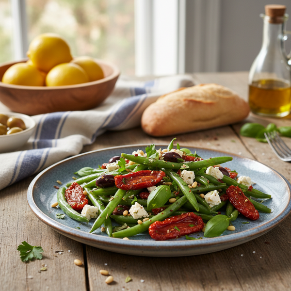 Mediterranean Haricots Verts Salad with Sun-Dried Tomatoes recipe