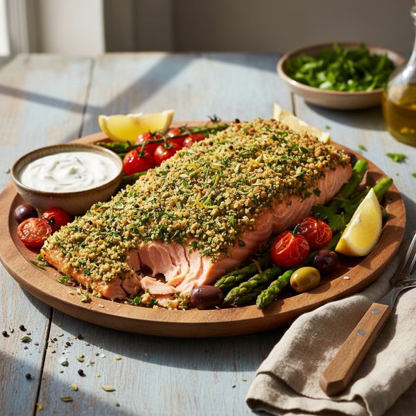 Mediterranean Herb-Crusted Salmon recipe