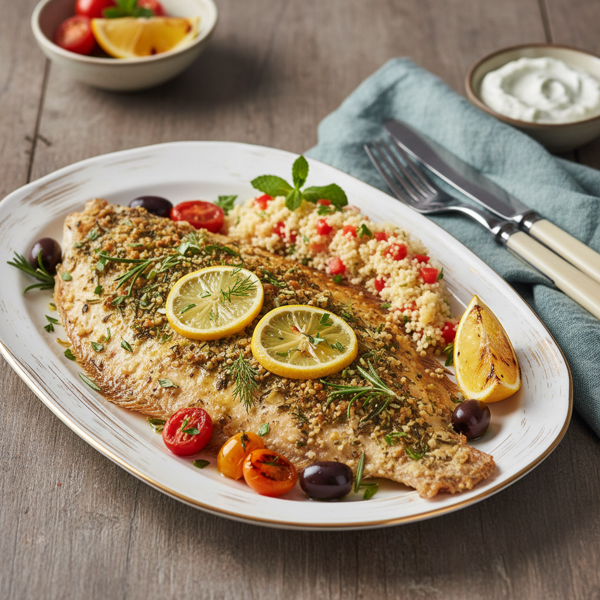Mediterranean Herb-Infused Baked Flounder recipe