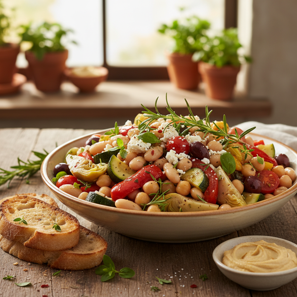 Mediterranean Herb-Infused Beans and Veggie Medley recipe
