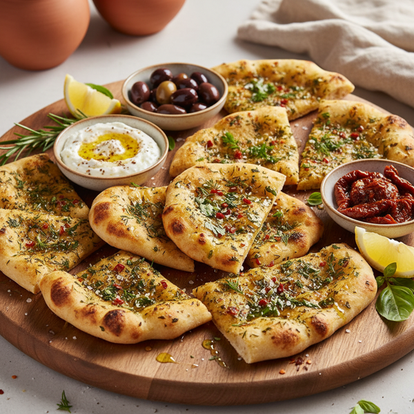 Mediterranean Herb-Infused Flatbread Bites recipe