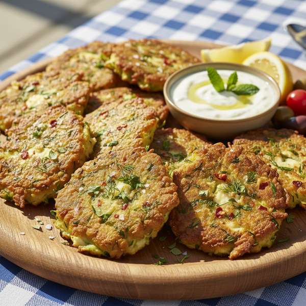 Mediterranean Herb-Infused Zucchini Fritters recipe