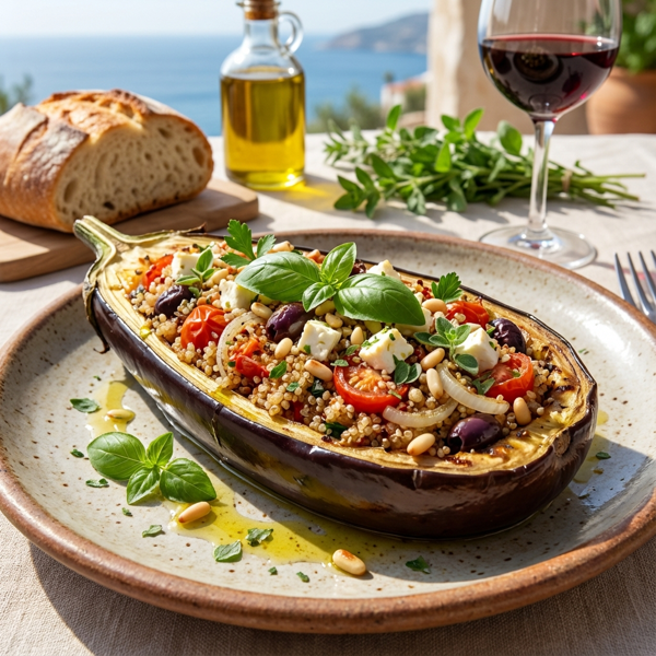 Mediterranean Herb-Stuffed Eggplant recipe