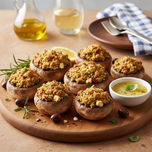 Mediterranean Herb-Stuffed Mushrooms recipe