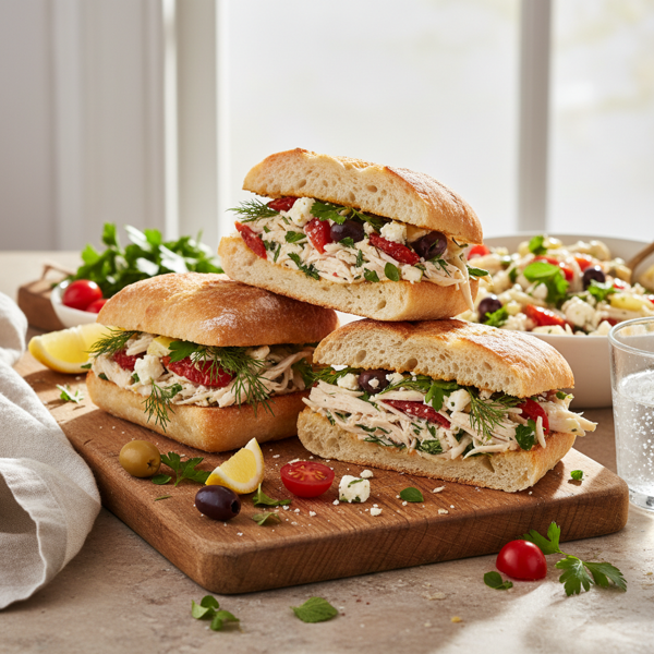 Mediterranean Herb Chicken Salad Sandwiches recipe